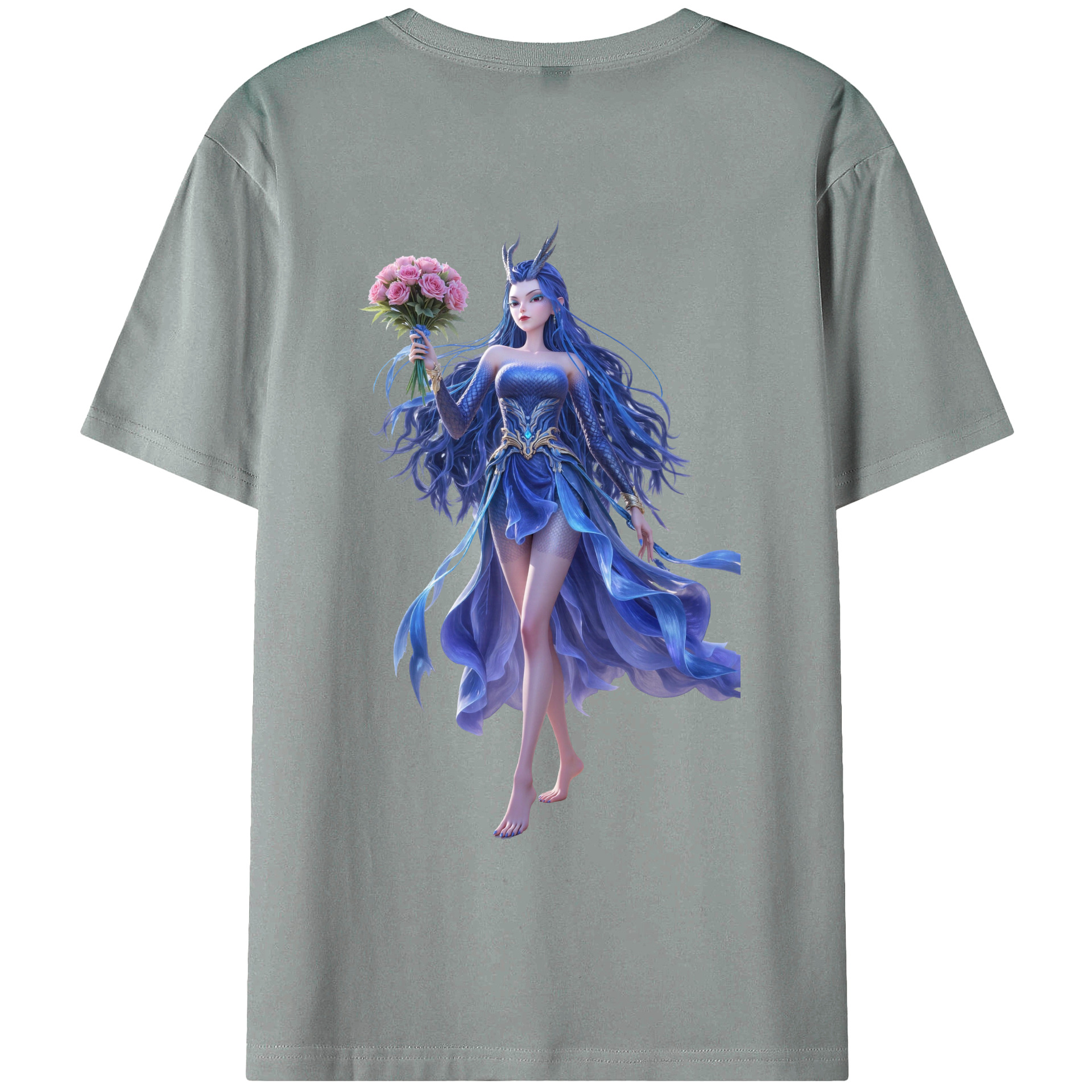 （画像用） Ne Zha 2 ナタ 魔童の大暴れ 綿100％ メンズ半袖Tシャツ（バックプリント） 通気性